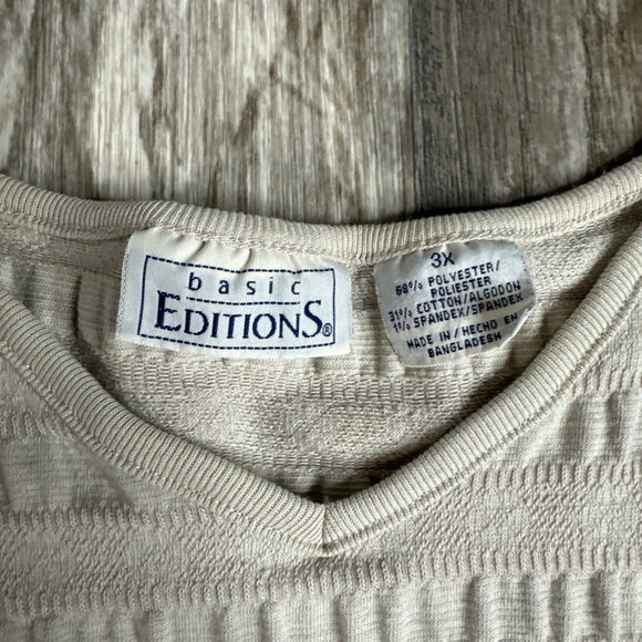 Basic Editions, Womens 3X, Tan Blouse - Picture 2 of 5